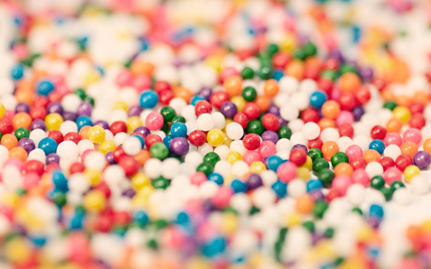 Diverse colors of candy.